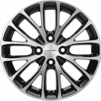 Диски Khomen Wheels 6x15/4x100 ET37 D60.1 KHW1506 (XRay) Black-FP
