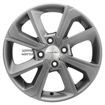 Диски Khomen Wheels 6x15/4x100 ET50 D60.1 KHW1501 (Vesta) G-Silver